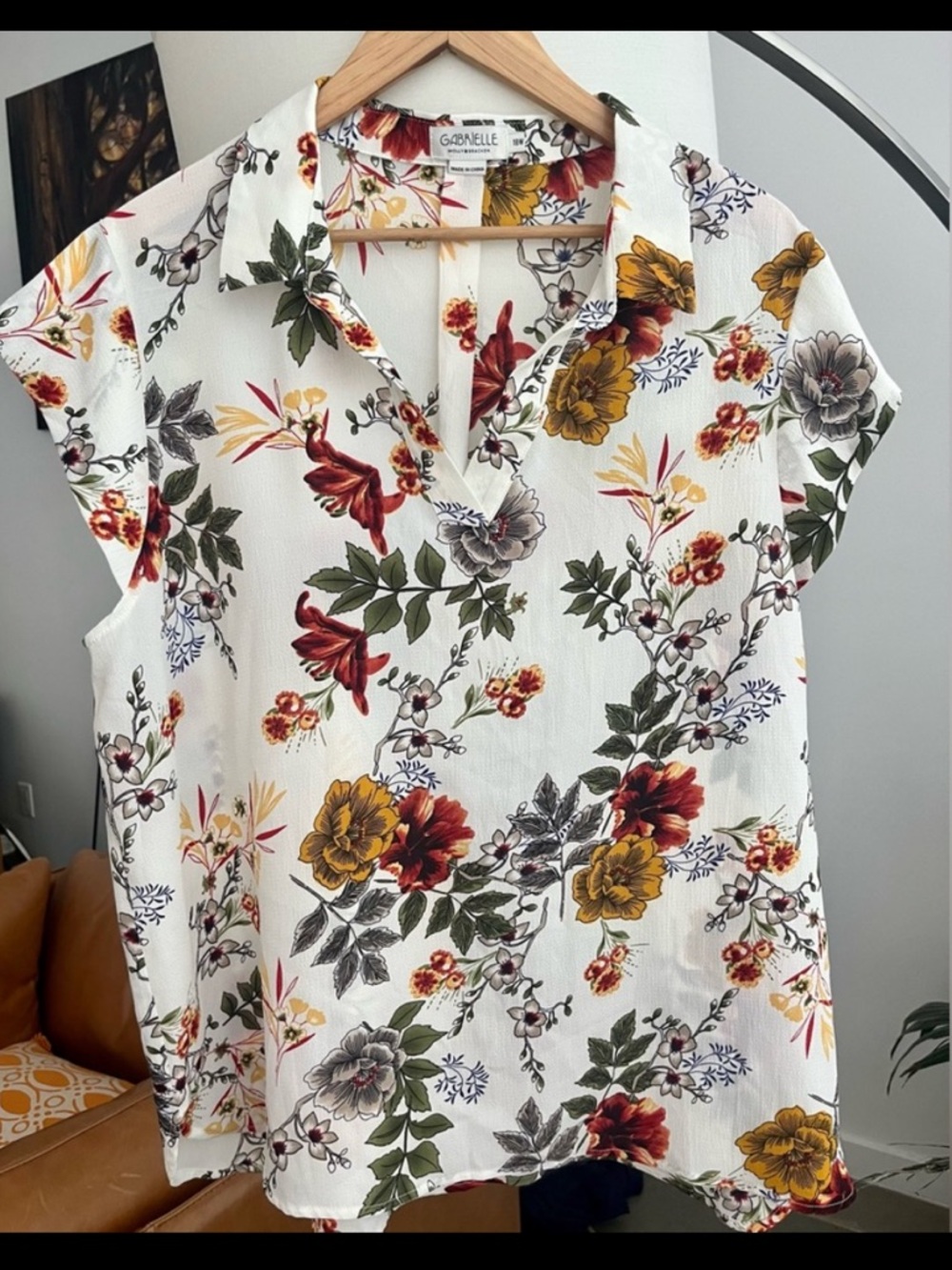 Gabrielle by Molly Bracken Short Sleeve Collared Blouse